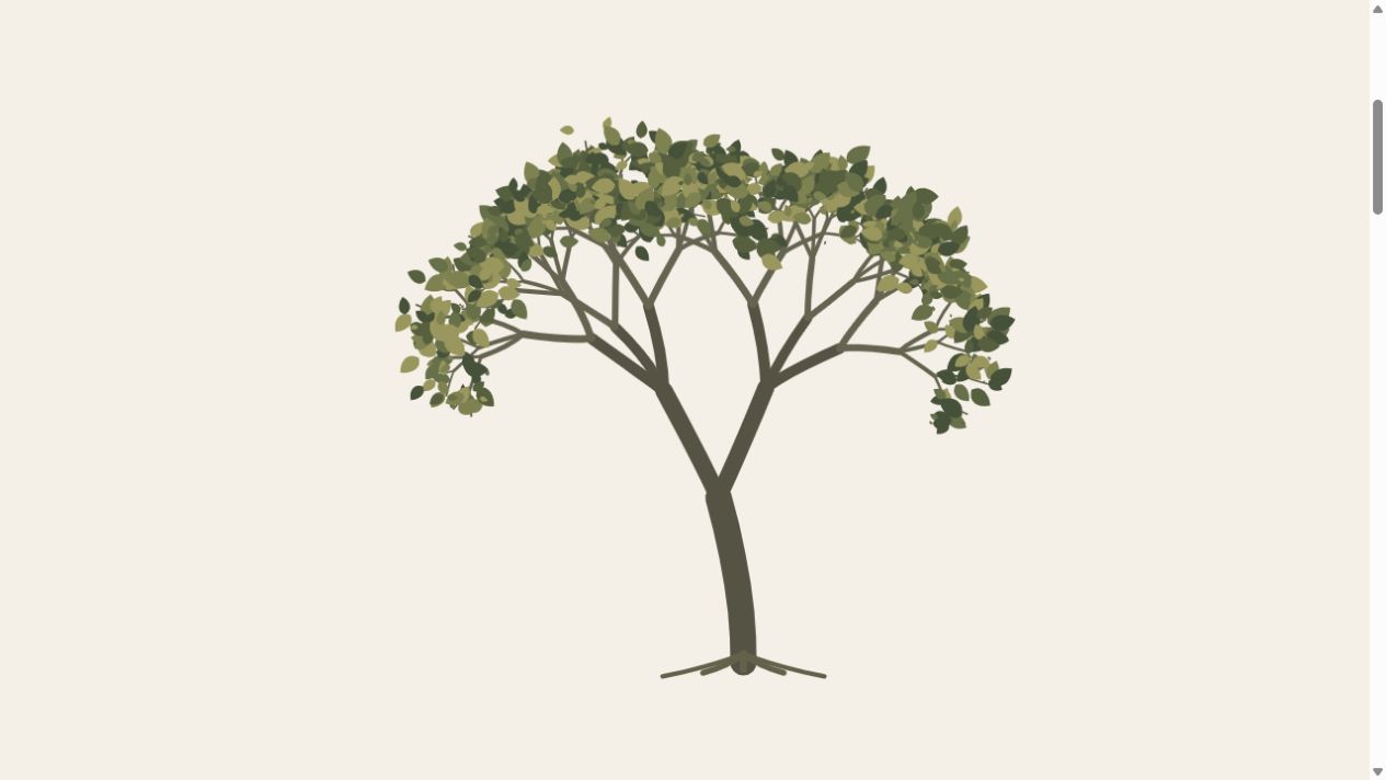 The tree grows through scrolling, with a direct route into the restaurant.