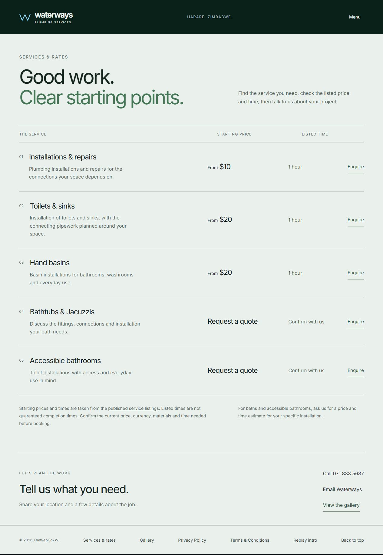 The service catalogue provides published starting points and clear enquiry routes.